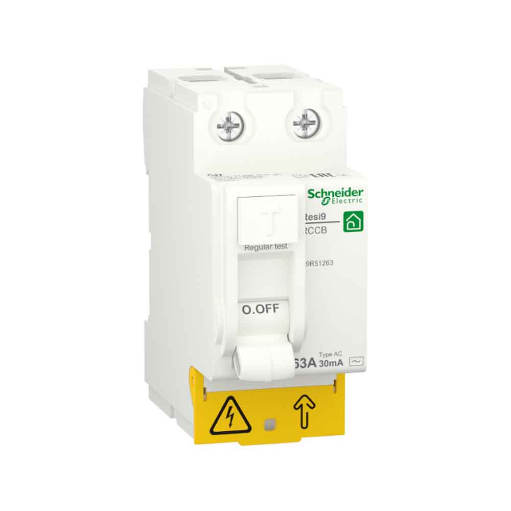 Пристрій захисного відключення 2P 63A 30mA АС, Resi9 Schneider Electric R9R51263