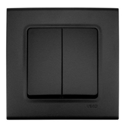 Выключатель 2-клавишный Linnera Черная Ночь 90414002