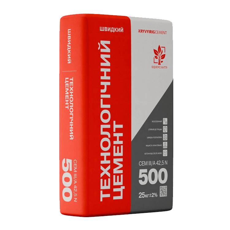 Цемент 500 CEM III/A 42,5 N Технологічний 25 кг Кривий Ріг