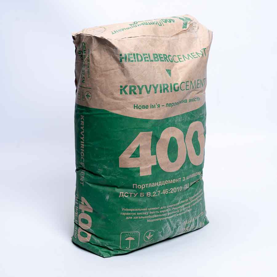 Цемент ПЦ-400 Кривий Ріг-Завод (25 кг) 