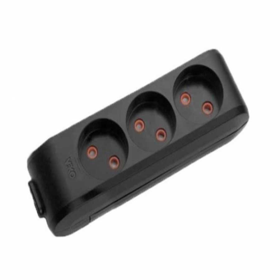 Колодка 3 гнезда без заземления VIKO Multi-Let 90132300 (чёрная)
