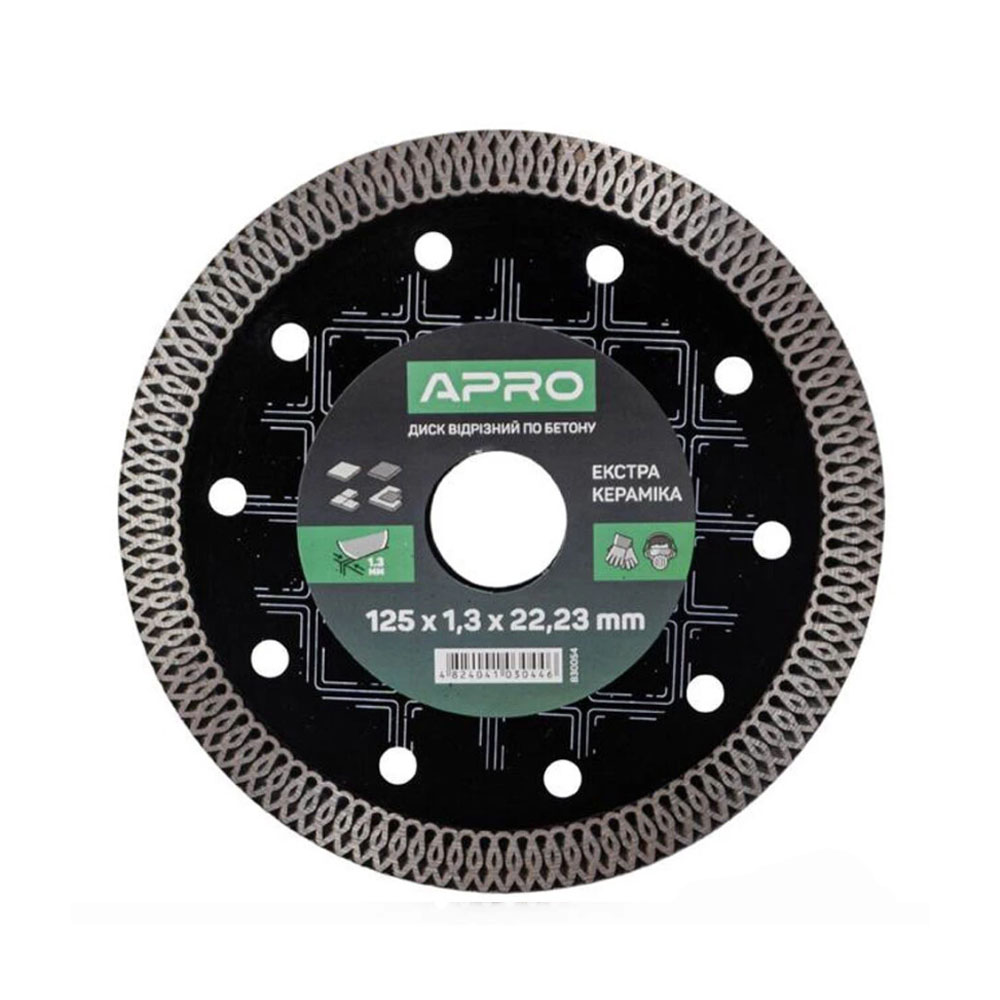 Диск алмазний по плитці, керамограніту, мармуру 125х1,3х22,2 мм 22-24% APRO 830054