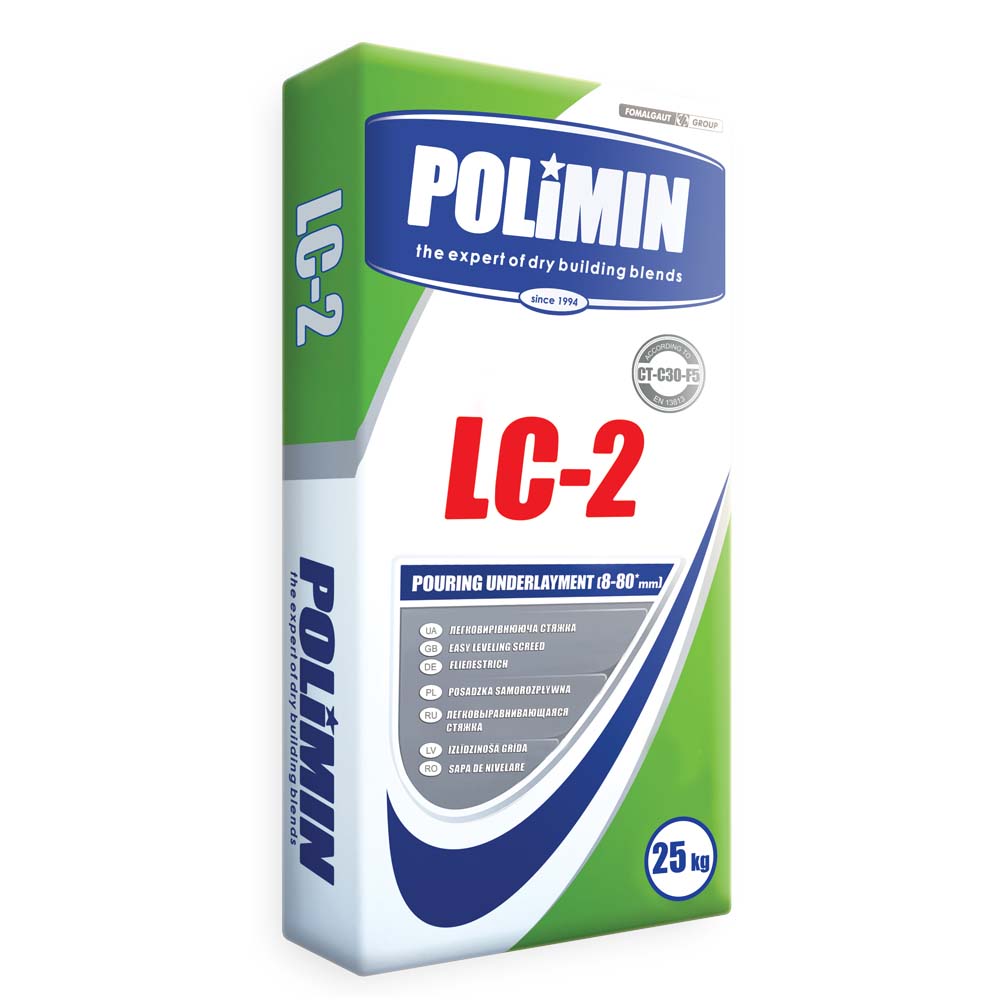 Стяжка самовирівнююча (рівна підлога) ЛЦ-2 Polimin (Полімін) 25 кг
