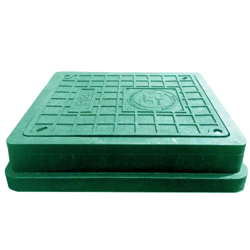 Люк КВАДРАТНИЙ полімерпіщаний 400*450 зелений (1,5т) 