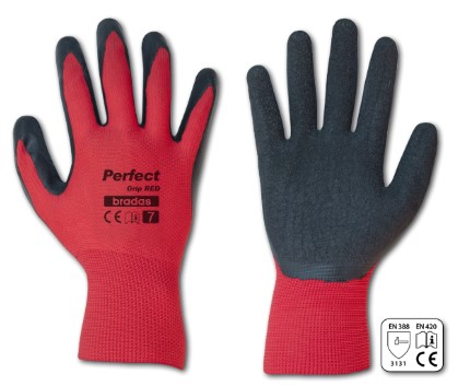 Рукавички Брадас RWPGRD11 PERFECT GRIP RED латекс 11р червоний з сірим