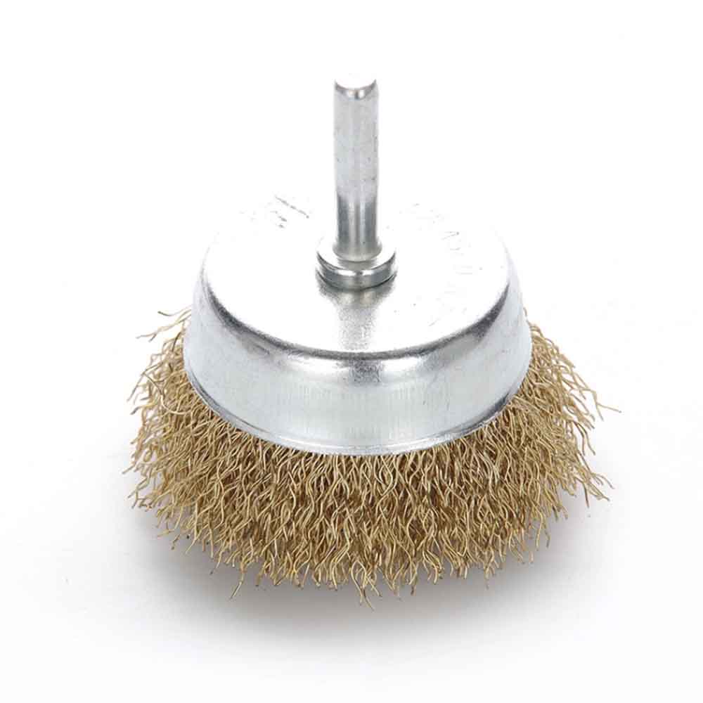 Щітка чаша латунний дріт 65мм (дріль) APRO 830403