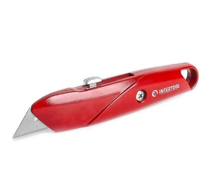 Ніж трапецеподібний 60*19мм, з висувним лезом, металевий корпус HT-0505