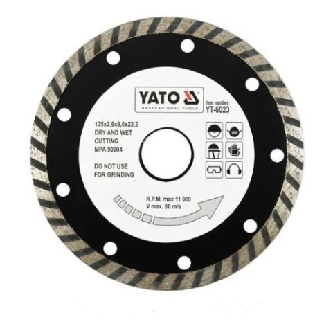 Диск алмазний ТУРБО Yato125 * 8 * 22,2 6023