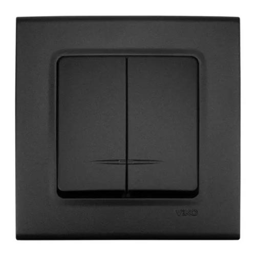 Вимикач 2-клавішний з підсвіткою Linnera Чорна Ніч 90404050