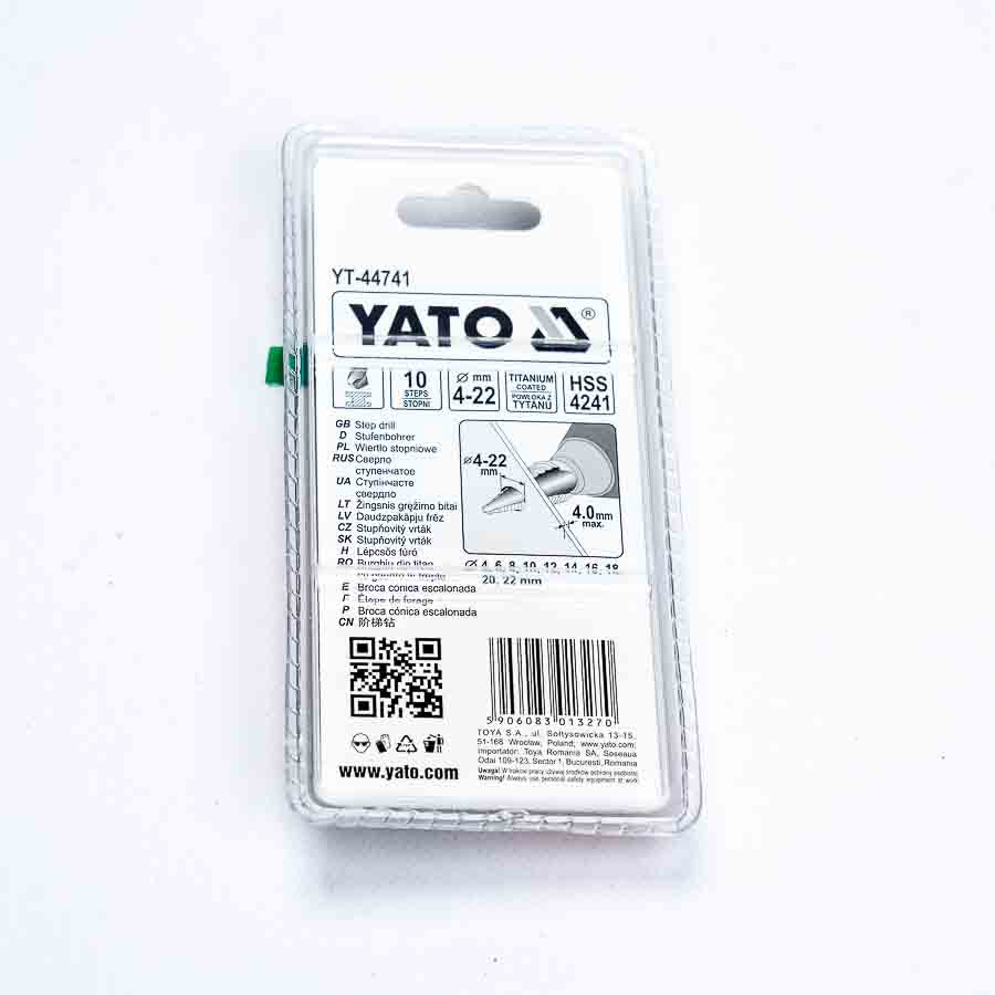 Свердло конусне ступінчасте по металу Yato d4-22мм 44741