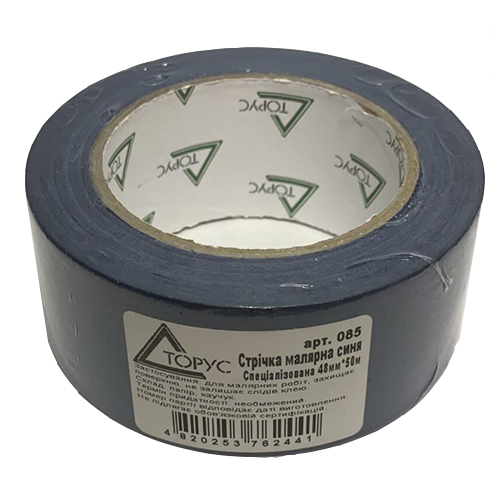 Стрічка малярська 48 мм *  50 м синя ТОРУС ПРОФ 085