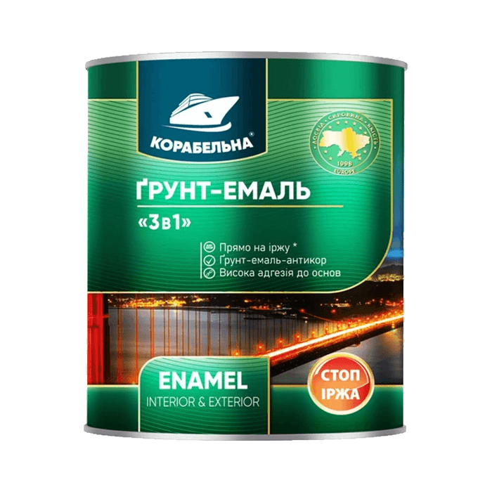 Грунт-эмаль 3 в 1 зеленая 2,8 кг Корабельная