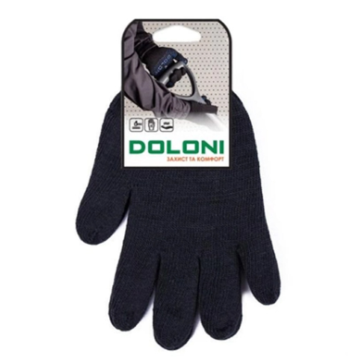 Рукавички Doloni ПВХ ЧОРНІ ПОДВІЙНІ (540)