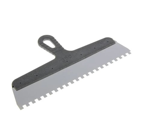 Шпатель с пластмассовой ручкой 350 мм, зубья 10*10мм 
