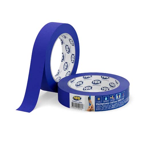 Малярна стрічка стійка до ультрафіолету 24мм х 45м синя MU2445
